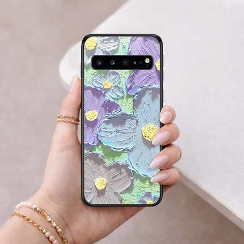 Samsung Galaxy S10 5G Cover - Floral Series 3 - HQ Ultra Shine Premium Infinity Glass Soft Silicon Borders Case