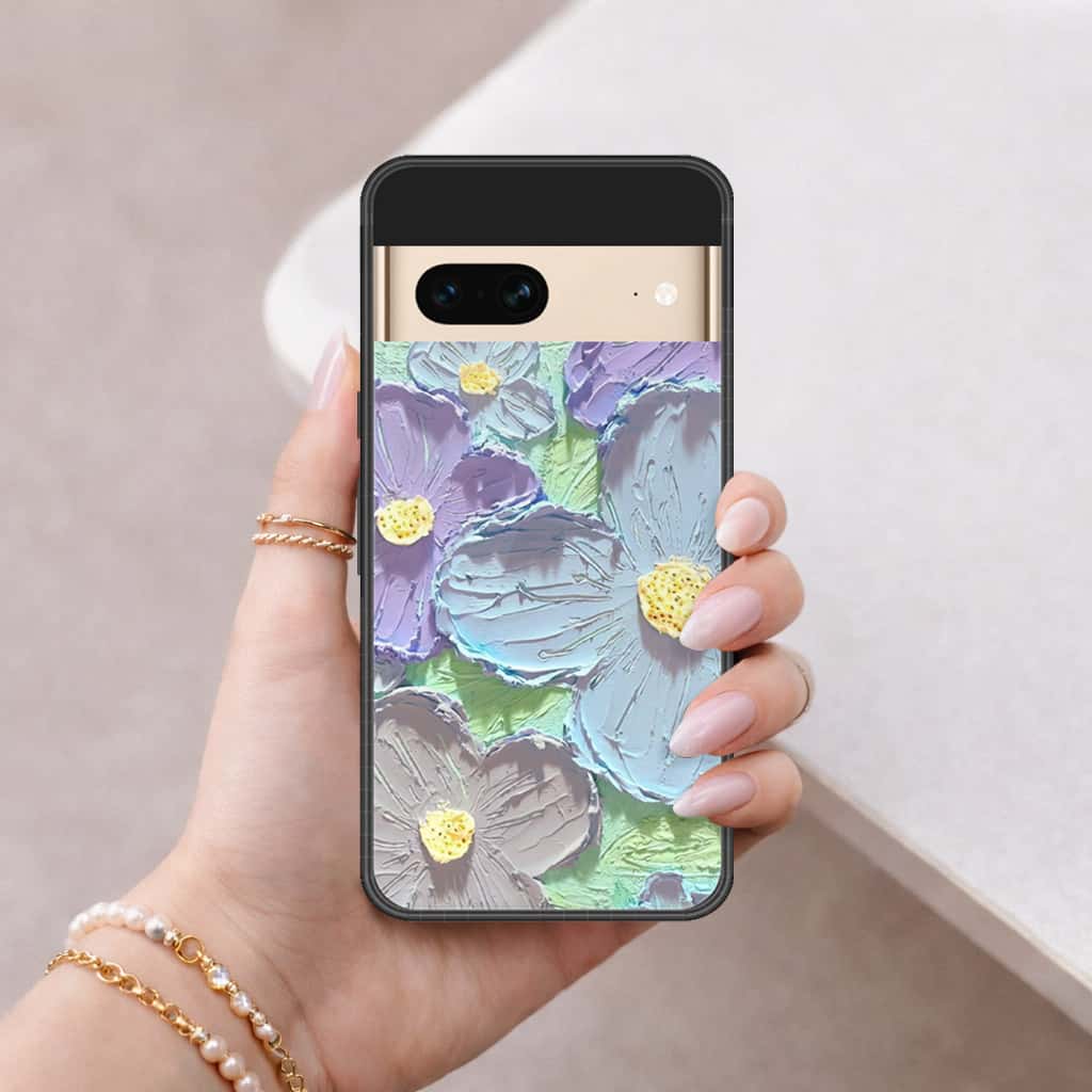 Google Pixel 7 Cover - Floral Series 3 - HQ Ultra Shine Premium Infinity Glass Soft Silicon Borders Case