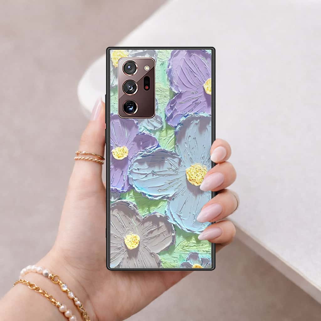 Samsung Galaxy Note 20 Ultra Cover - Floral Series 3 - HQ Ultra Shine Premium Infinity Glass Soft Silicon Borders Case