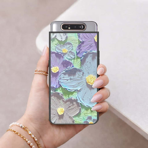Samsung Galaxy A90 Cover - Floral Series 3 - HQ Ultra Shine Premium Infinity Glass Soft Silicon Borders Case