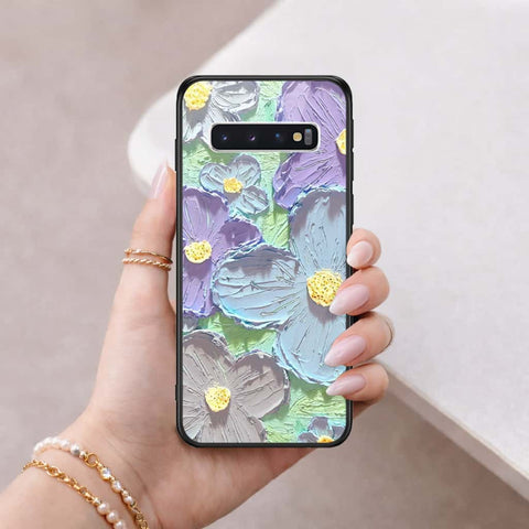 Samsung Galaxy S10 Cover - Floral Series 3 - HQ Ultra Shine Premium Infinity Glass Soft Silicon Borders Case