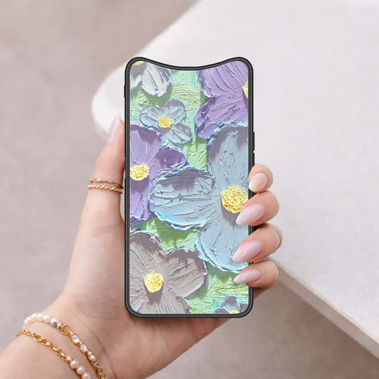 Oppo Find X Cover - Floral Series 3 - HQ Ultra Shine Premium Infinity Glass Soft Silicon Borders Case