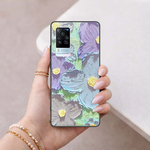 Vivo X60 Pro Cover - Floral Series 3 - HQ Ultra Shine Premium Infinity Glass Soft Silicon Borders Case