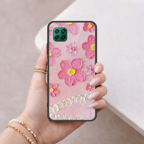 Huawei Nova 7i Cover - Floral Series 3 - HQ Ultra Shine Premium Infinity Glass Soft Silicon Borders Case