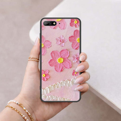 Huawei Y6 Prime 2018 Cover - Floral Series 3 - HQ Ultra Shine Premium Infinity Glass Soft Silicon Borders Case