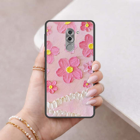 Huawei Honor 6X Cover - Floral Series 3 - HQ Ultra Shine Premium Infinity Glass Soft Silicon Borders Case