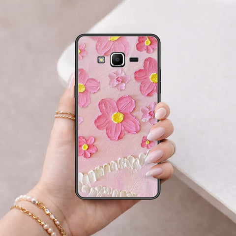 Samsung Galaxy J2 Prime Cover - Floral Series 3 - HQ Ultra Shine Premium Infinity Glass Soft Silicon Borders Case