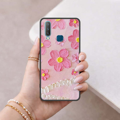 Vivo Y12 Cover - Floral Series 3 - HQ Ultra Shine Premium Infinity Glass Soft Silicon Borders Case