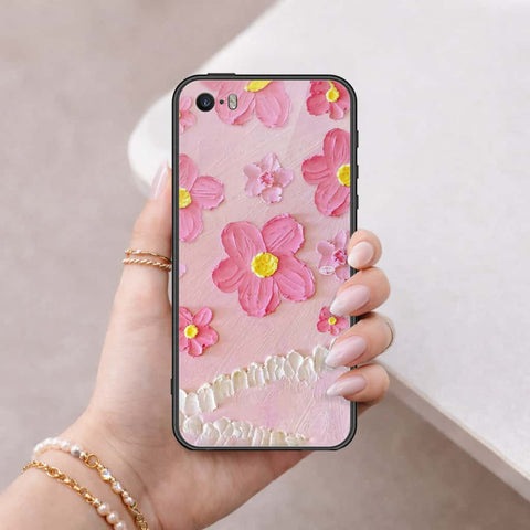 iPhone 5 Cover - Floral Series 3 - HQ Ultra Shine Premium Infinity Glass Soft Silicon Borders Case