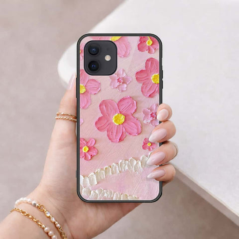 iPhone 12 Mini Cover - Floral Series 3 - HQ Ultra Shine Premium Infinity Glass Soft Silicon Borders Case