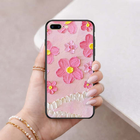 iPhone 8 Plus / 7 Plus - Floral Series 3 - HQ Ultra Shine Premium Infinity Glass Soft Silicon Borders Case