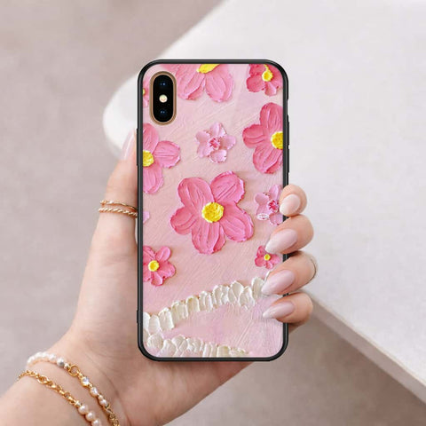 iPhone XS Max - Floral Series 3 - HQ Ultra Shine Premium Infinity Glass Soft Silicon Borders Case
