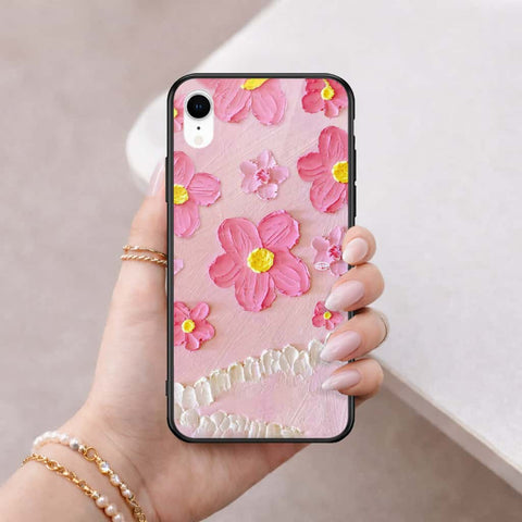 iPhone XR - Floral Series 3 - HQ Ultra Shine Premium Infinity Glass Soft Silicon Borders Case