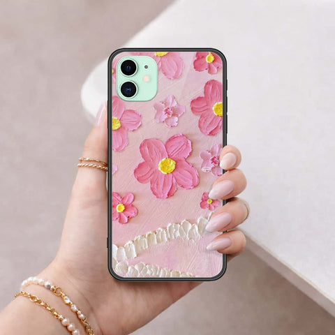 iPhone 11 - Floral Series 3 - HQ Ultra Shine Premium Infinity Glass Soft Silicon Borders Case