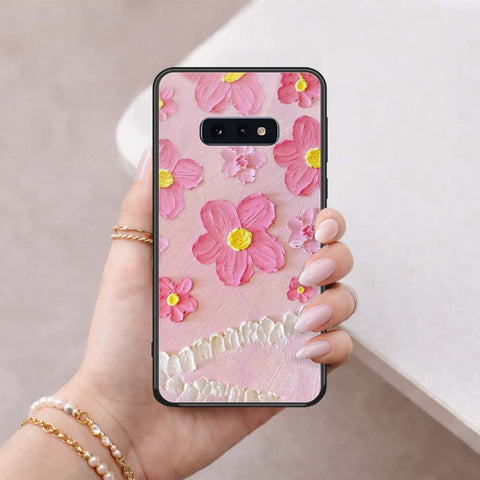 Samsung Galaxy S10e Cover - Floral Series 3 - HQ Ultra Shine Premium Infinity Glass Soft Silicon Borders Case