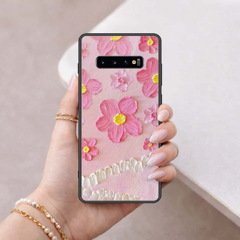 Samsung Galaxy S10 Plus Cover - Floral Series 3 - HQ Ultra Shine Premium Infinity Glass Soft Silicon Borders Case