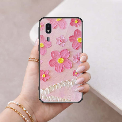 Samsung Galaxy A2 Core Cover - Floral Series 3 - HQ Ultra Shine Premium Infinity Glass Soft Silicon Borders Case