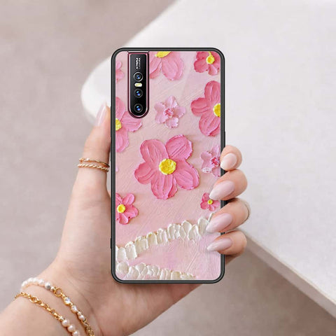 Vivo V15 Pro Cover - Floral Series 3 - HQ Ultra Shine Premium Infinity Glass Soft Silicon Borders Case