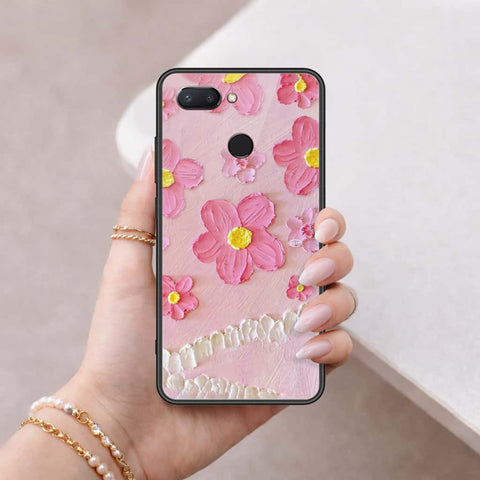 Xiaomi Mi 8 Lite Cover - Floral Series 3 - HQ Ultra Shine Premium Infinity Glass Soft Silicon Borders Case