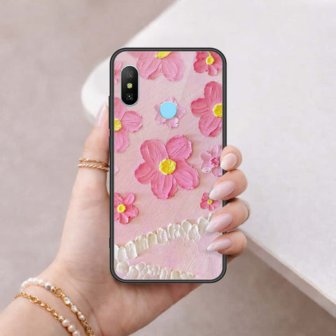 Xiaomi Mi A2 Cover - Floral Series 3 - HQ Ultra Shine Premium Infinity Glass Soft Silicon Borders Case