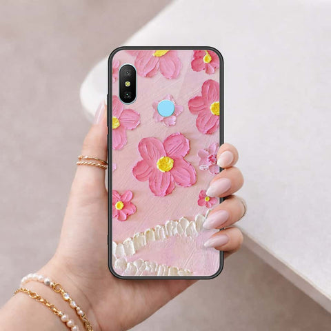Xiaomi Redmi Note 6 Pro Cover - Floral Series 3 - HQ Ultra Shine Premium Infinity Glass Soft Silicon Borders Case