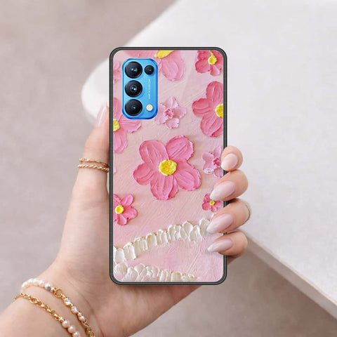 Oppo Reno 5 Pro 5G Cover - Floral Series 3 - HQ Ultra Shine Premium Infinity Glass Soft Silicon Borders Case