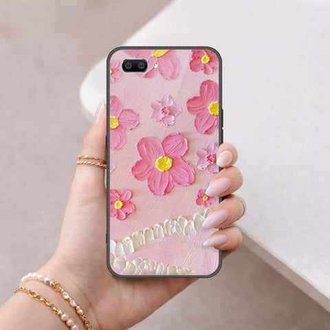 Realme C1 Cover - Floral Series 3 - HQ Ultra Shine Premium Infinity Glass Soft Silicon Borders Case