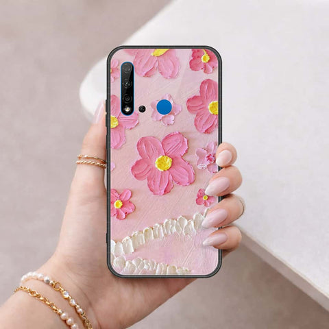 Huawei P20 Lite 2019 Cover - Floral Series 3 - HQ Ultra Shine Premium Infinity Glass Soft Silicon Borders Case