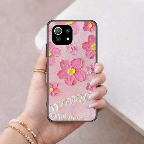 Xiaomi Mi 11 Lite Cover - Floral Series 3 - HQ Ultra Shine Premium Infinity Glass Soft Silicon Borders Case