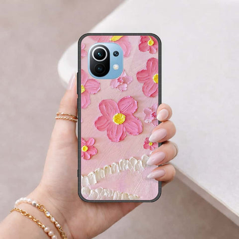 Xiaomi Mi 11 Cover - Floral Series 3 - HQ Ultra Shine Premium Infinity Glass Soft Silicon Borders Case