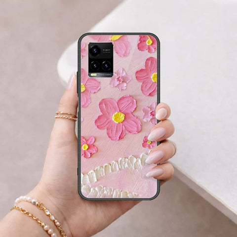 Vivo Y33s Cover - Floral Series 3 - HQ Ultra Shine Premium Infinity Glass Soft Silicon Borders Case