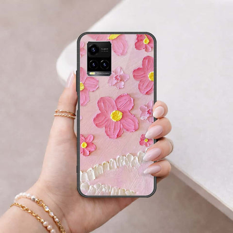 Vivo Y33t Cover - Floral Series 3 - HQ Ultra Shine Premium Infinity Glass Soft Silicon Borders Case