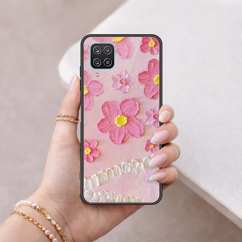Samsung Galaxy A12 Nacho Cover - Floral Series 3 - HQ Ultra Shine Premium Infinity Glass Soft Silicon Borders Case