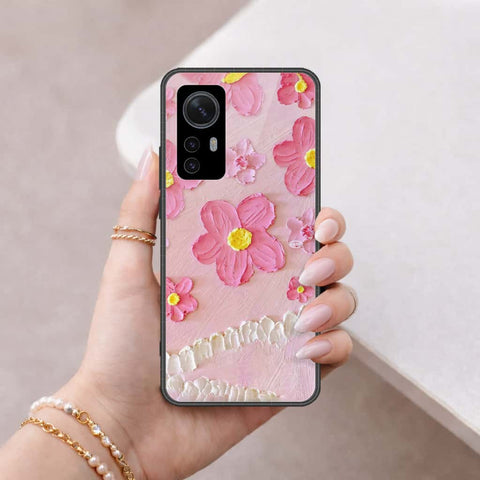 Xiaomi 12 Cover - Floral Series 3 - HQ Ultra Shine Premium Infinity Glass Soft Silicon Borders Case