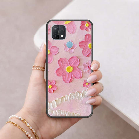 Oppo A15 Cover - Floral Series 3 - HQ Ultra Shine Premium Infinity Glass Soft Silicon Borders Case