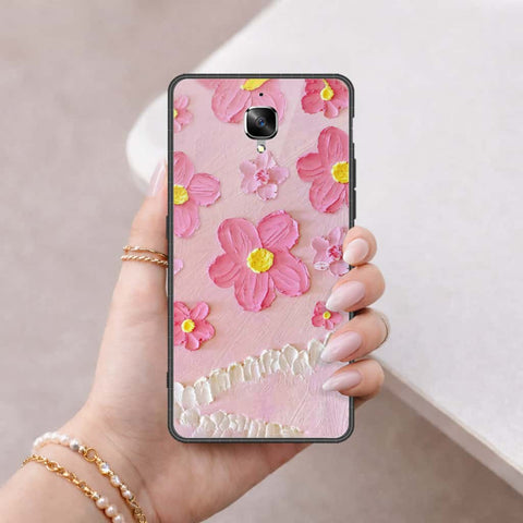 OnePlus 3 Cover - Floral Series 3 - HQ Ultra Shine Premium Infinity Glass Soft Silicon Borders Case