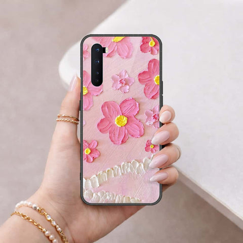 OnePlus Nord Cover - Floral Series 3 - HQ Ultra Shine Premium Infinity Glass Soft Silicon Borders Case