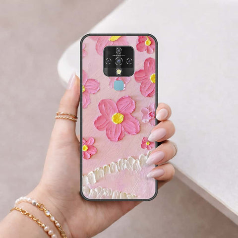 Tecno Camon 16 Cover - Floral Series 3 - HQ Ultra Shine Premium Infinity Glass Soft Silicon Borders Case