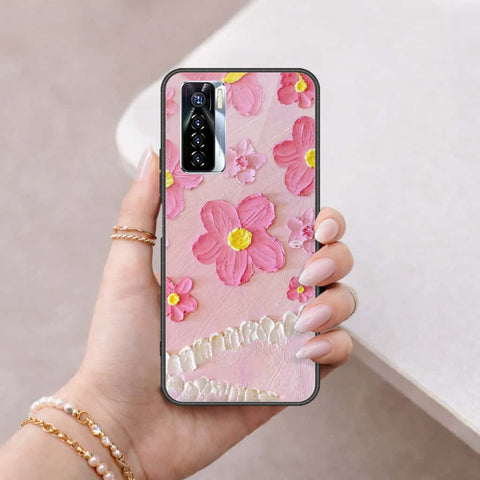 Tecno Camon 17 Pro Cover - Floral Series 3 - HQ Ultra Shine Premium Infinity Glass Soft Silicon Borders Case