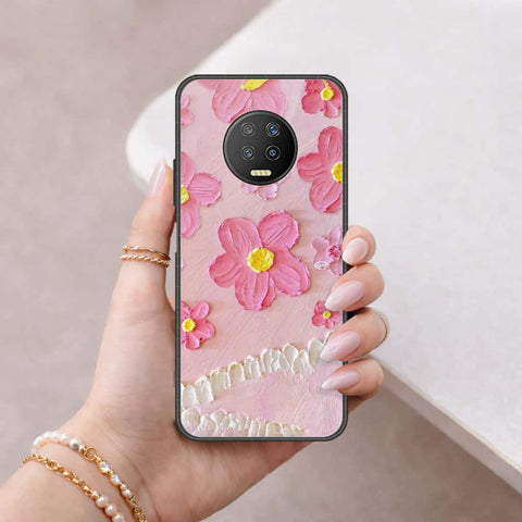 Infinix Note 7 Cover - Floral Series 3 - HQ Ultra Shine Premium Infinity Glass Soft Silicon Borders Case