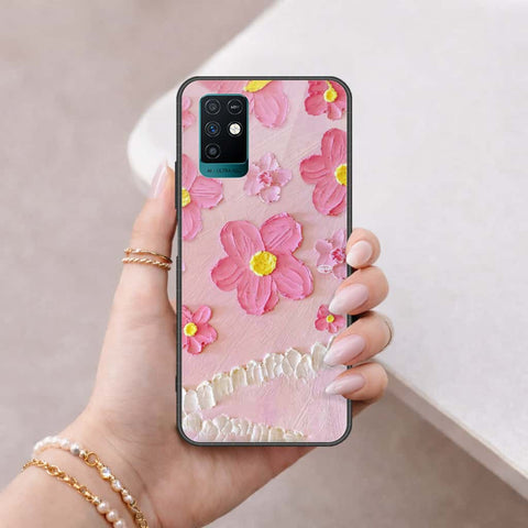 Infinix Note 10 Cover - Floral Series 3 - HQ Ultra Shine Premium Infinity Glass Soft Silicon Borders Case
