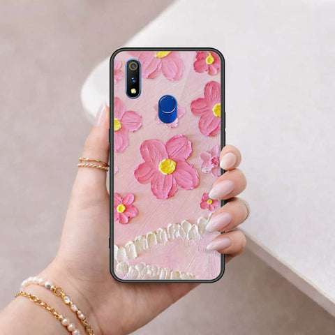 Realme 3 Pro Cover - Floral Series 3 - HQ Ultra Shine Premium Infinity Glass Soft Silicon Borders Case