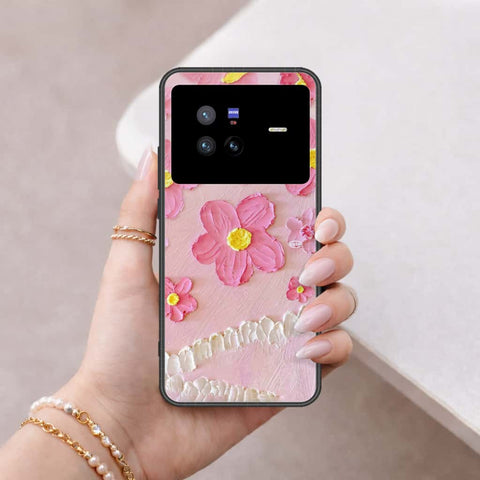 Vivo X80 Cover - Floral Series 3 - HQ Ultra Shine Premium Infinity Glass Soft Silicon Borders Case