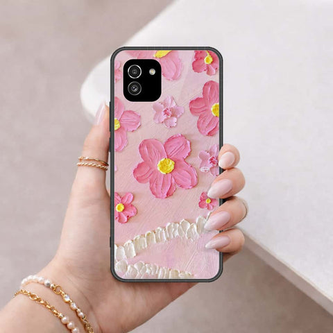 Samsung Galaxy A03 Cover - Floral Series 3 - HQ Ultra Shine Premium Infinity Glass Soft Silicon Borders Case
