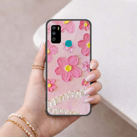 Infinix Hot 9 Play Cover - Floral Series 3 - HQ Ultra Shine Premium Infinity Glass Soft Silicon Borders Case