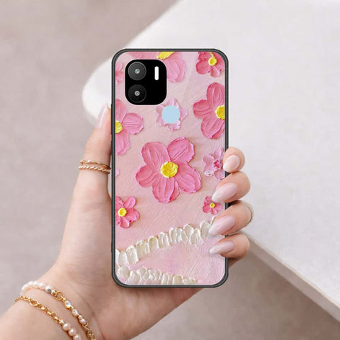 Xiaomi Redmi A1 Plus Cover - Floral Series 3 - HQ Ultra Shine Premium Infinity Glass Soft Silicon Borders Case