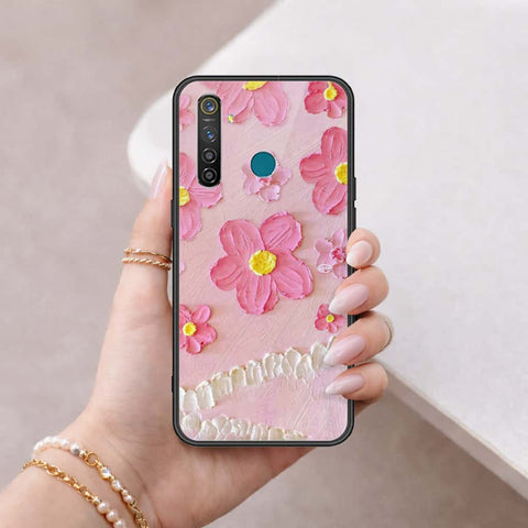 Realme 5 Pro Cover - Floral Series 3 - HQ Ultra Shine Premium Infinity Glass Soft Silicon Borders Case