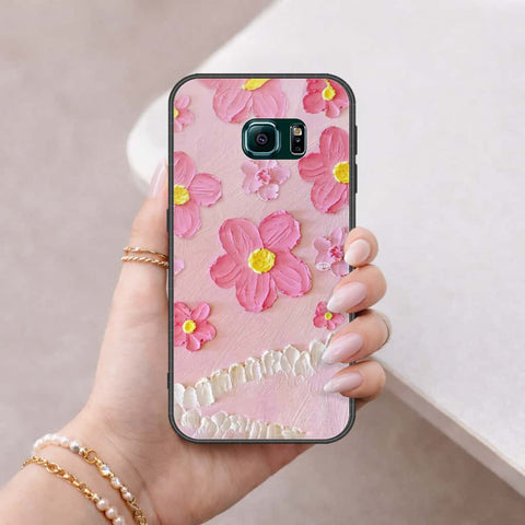 Samsung Galaxy S6 Edge Cover - Floral Series 3 - HQ Ultra Shine Premium Infinity Glass Soft Silicon Borders Case