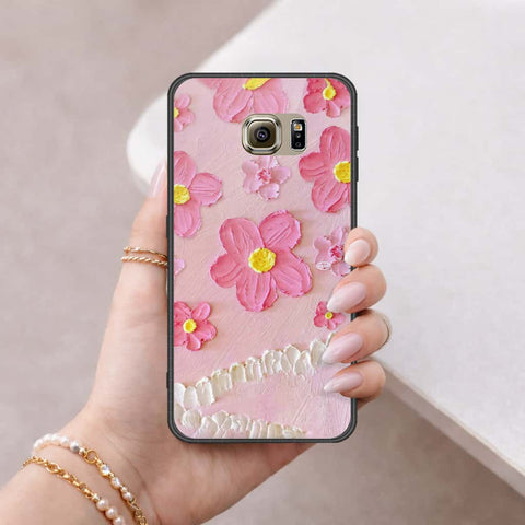 Samsung Galaxy S6 Cover - Floral Series 3 - HQ Ultra Shine Premium Infinity Glass Soft Silicon Borders Case