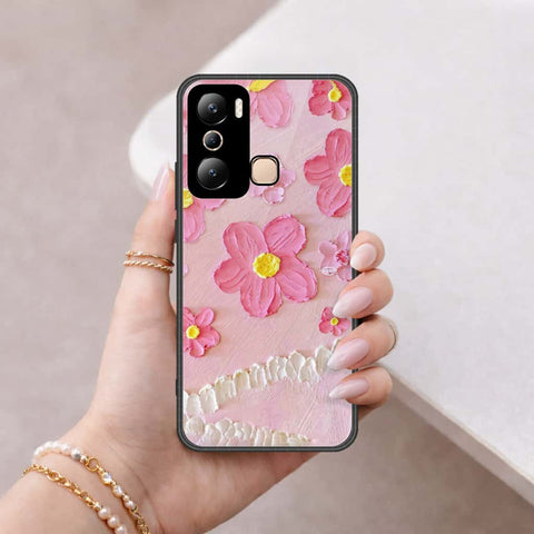 Infinix Hot 20i Cover - Floral Series 3 - HQ Ultra Shine Premium Infinity Glass Soft Silicon Borders Case (Fast Delivery)